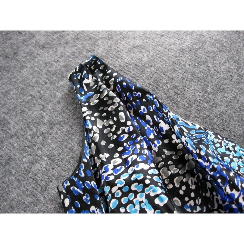 Maggy London Dress Women 8 Blue One Shoulder Satin Ruched Flattering Ladies - Picture 2 of 15